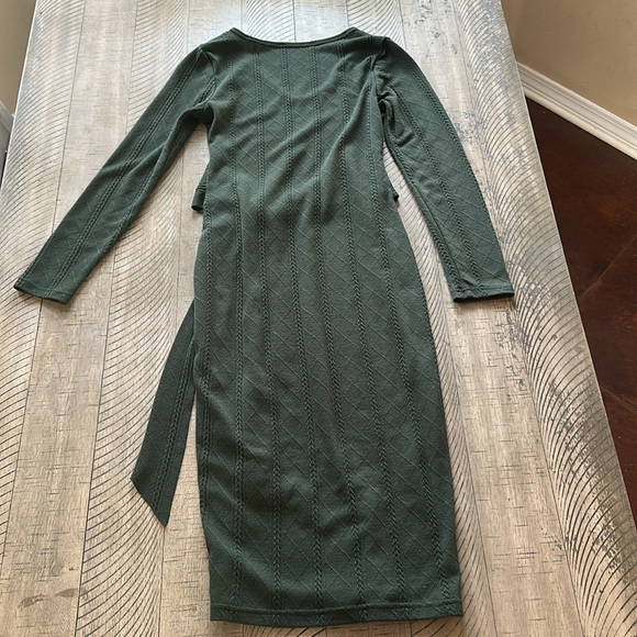 Dark Green Sweater Dress - Picture 2 of 2